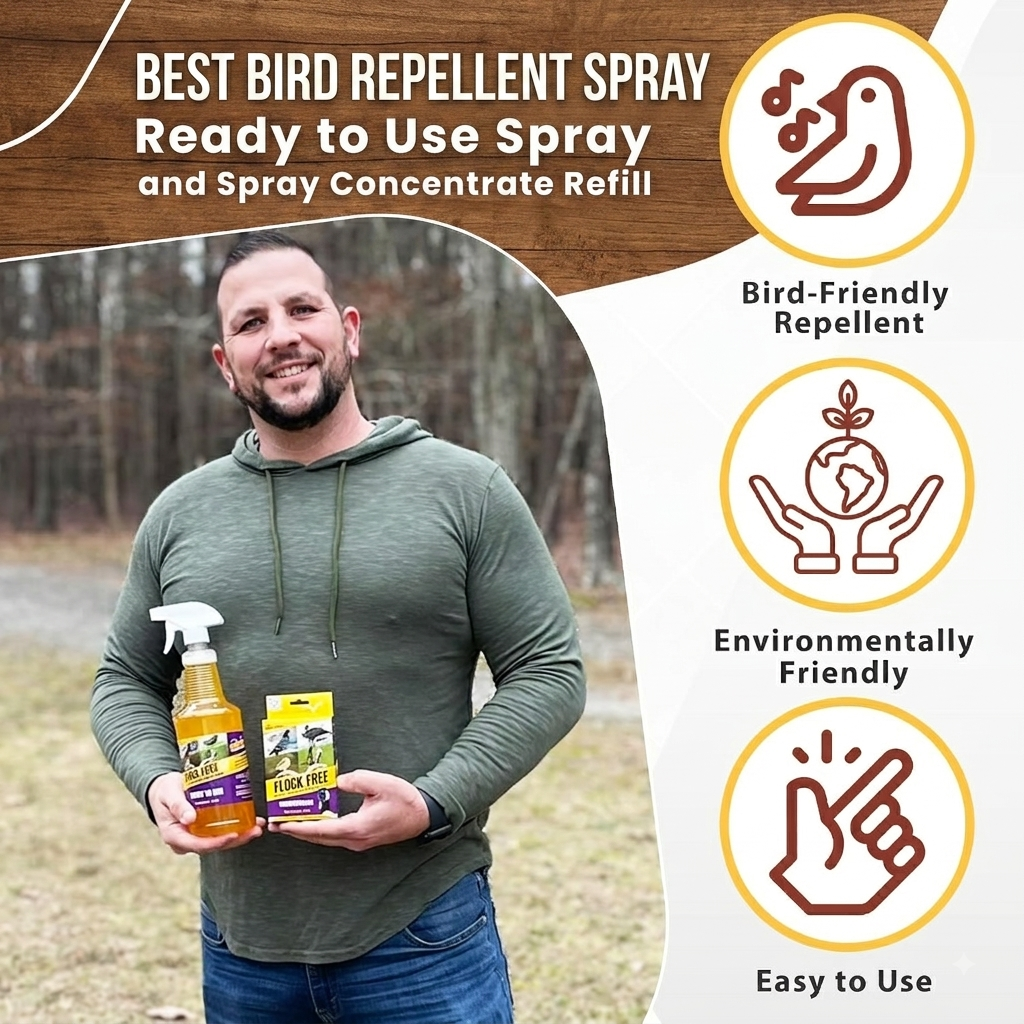 Deter Birds from Outdoor Surfaces, Garden Areas Deterrent Natural Woodpecker,