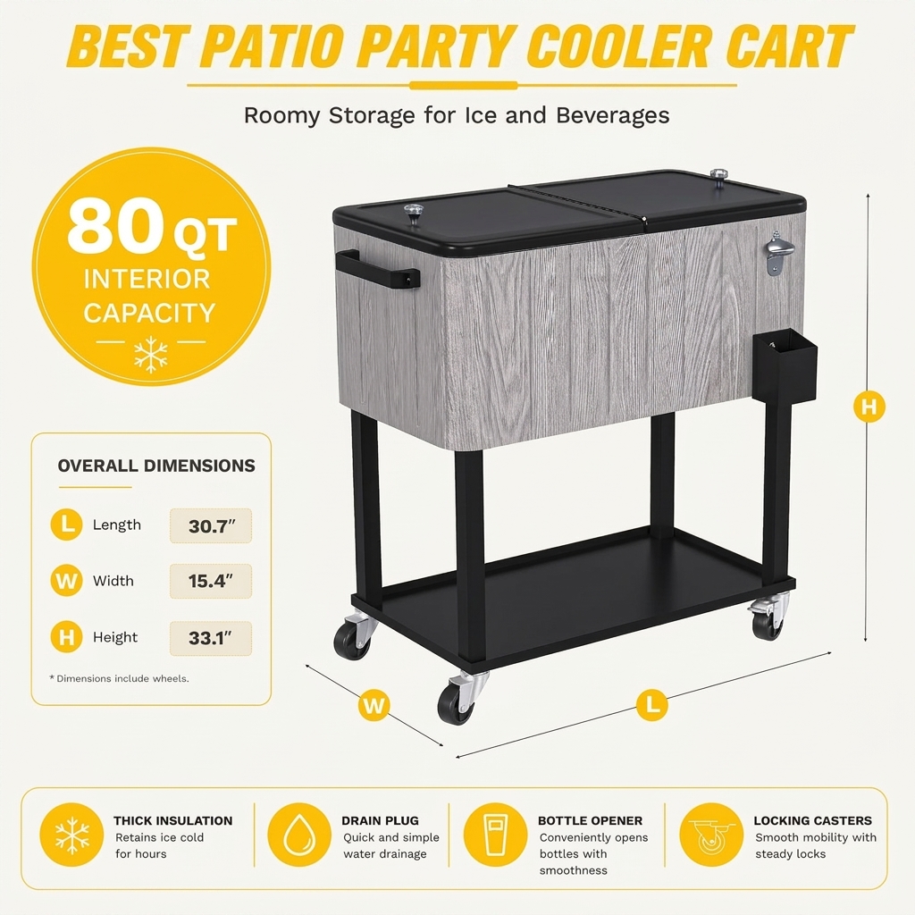 Best Patio Party Cooler Cart